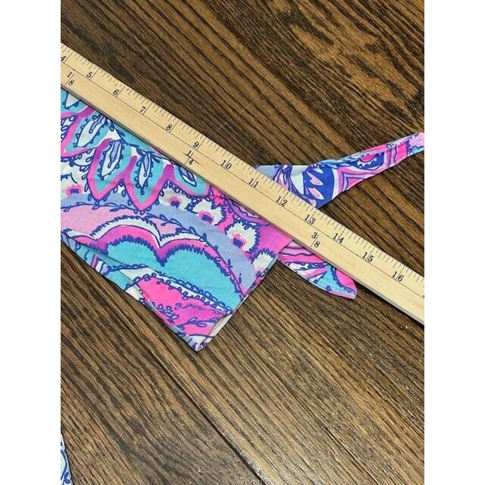 Lilly Pulitzer Preston Dress Tie Sleeves Knee Length Paisley Purple Size XS - Picture 7 of 10
